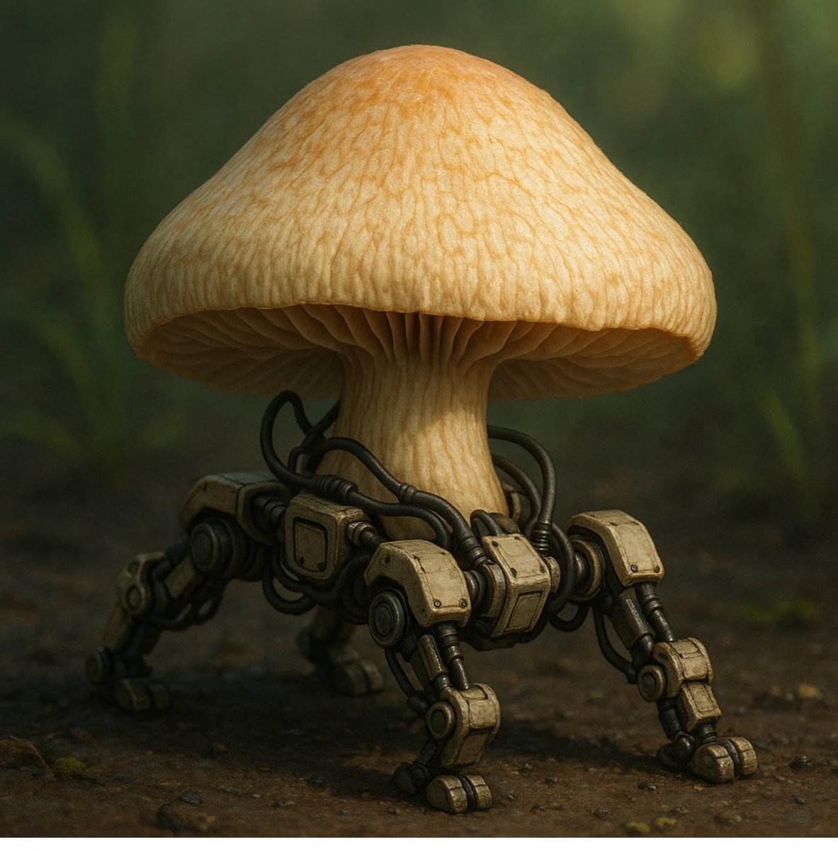 Przegaa's tweet image. Grzyb dostaje robotyczne nogi i zaczyna się przemieszczać. Tak, to jest jednak grube. Zamiast patrzeć z nadzieją i lękiem na AI, spójrzmy raczej na to, co dzieje się na styku AI i biologii syntetycznej. Jak już kilka razy pisałam, pozostaję pełna wątpliwości co do pomysłu, że…