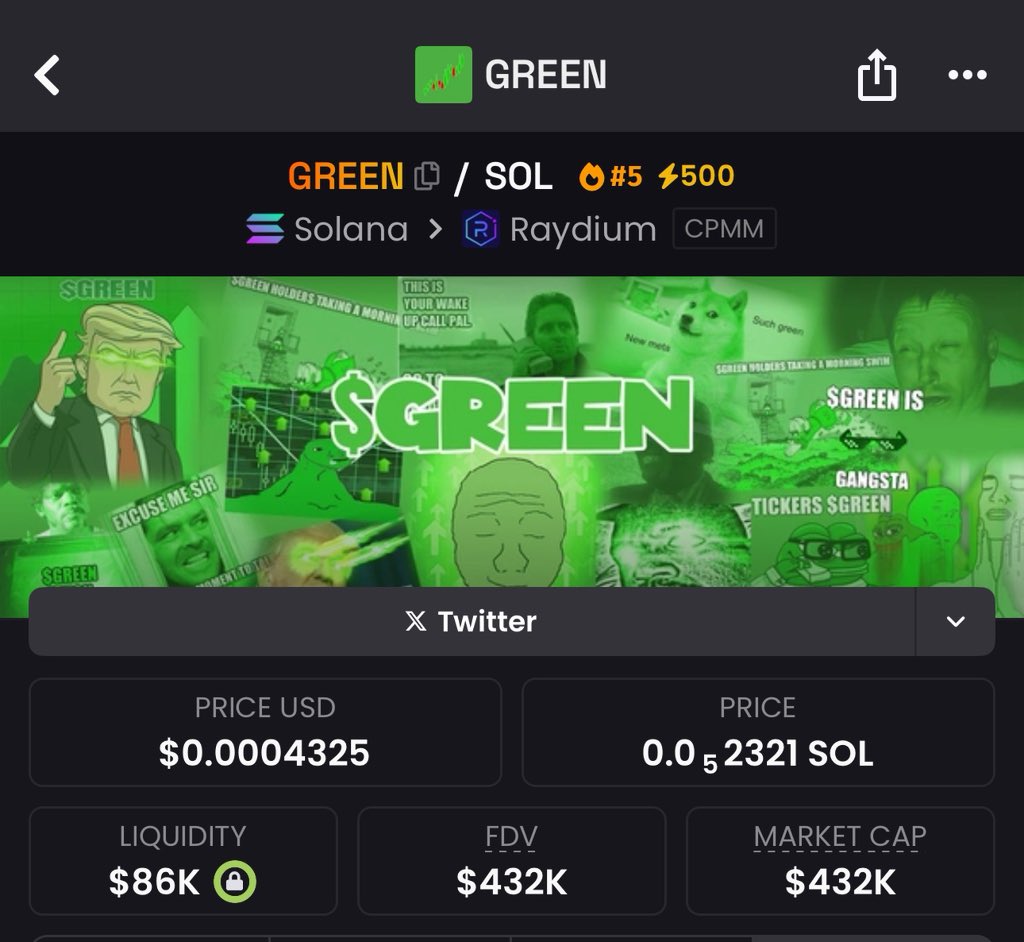 If you love big plays and ready to take the risk. 

You can bid the dip on $Green I feel it’s gonna reverse from here, it’s been holding a strong floor.

Reversal from here would definitely break ATH. 

I heard 100k has been spent on marketing so far , if that’s true then