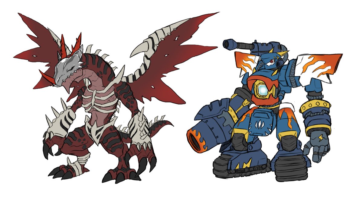 IdleCatGamer's tweet image. Corruptdramon/Coredramon Red and Blitzcannomon!!!
Terror and Destruction!!!
#digimon #digimonfanart