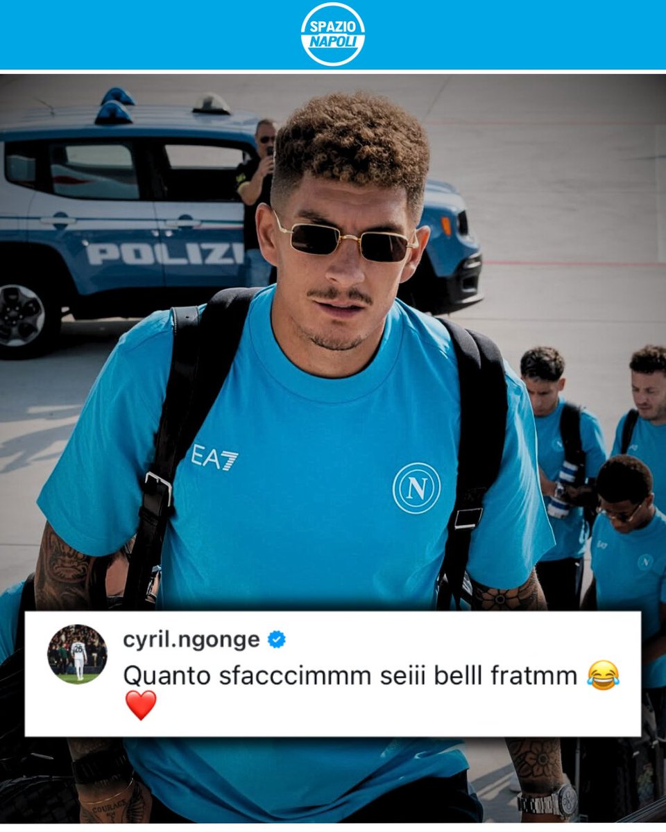 Spazio_Napoli's tweet image. Cyril Ngonge scherza in napoletano con capitan Di Lorenzo: il commento dell'ex azzurro è tutto da ridere! 😂
📸 IG/dilorenzo22
#SSCNapoli #SpazioNapoli