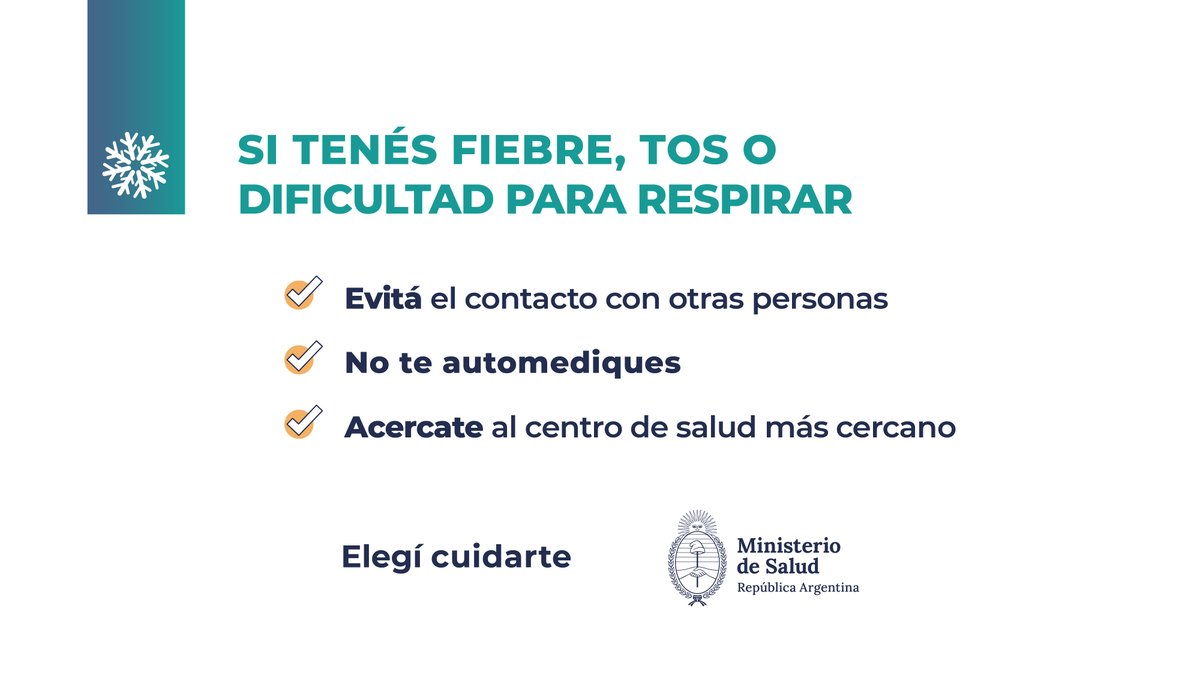 ❄️ Cuidados de invierno ❄️

❗ Seguí estas recomendaciones ante la circulación de enfermedades respiratorias.

Elegí cuidarte. Elegí prevenir.