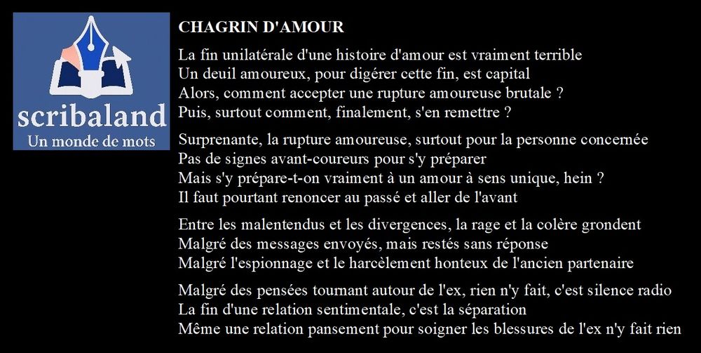 scribaland's tweet image. #scribaland CHAGRIN D&apos;AMOUR
Une séparation #amoureuse, ça fait mal,très mal même! #scribaland1 #chagrindamour #chagrin #amour #separation #mots #separationamoureuse #cafaitmal #cahierdevacances #cahiersdevacances #professeur #professeurs #education #eduquer #educateur #educateurs