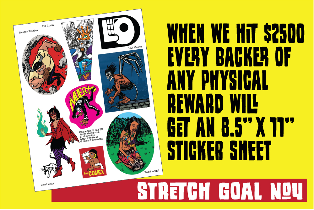 JavierHernandez's tweet image. Good morning! We're so close to hitting our final Stretch Goal (supersized character sticker sheet!) on THE MAN FROM MICTLAN #1 @kickstarter campaign. Three more days! kickstarter.com/projects/javie…