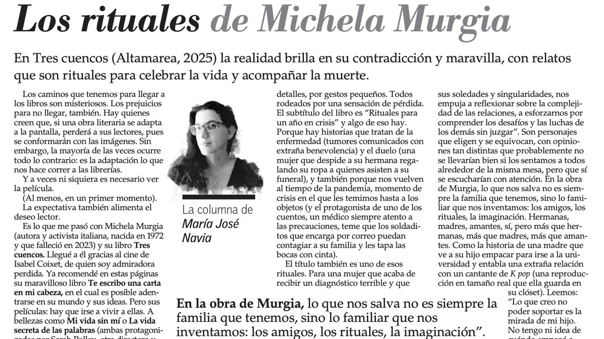 Literatura | Los rituales de Michela Murgia - Por María José Navia <a href="/mjnavia/">María José Navia</a> #circulocriticosarte circulocriticosarte.cl/los-rituales-d…