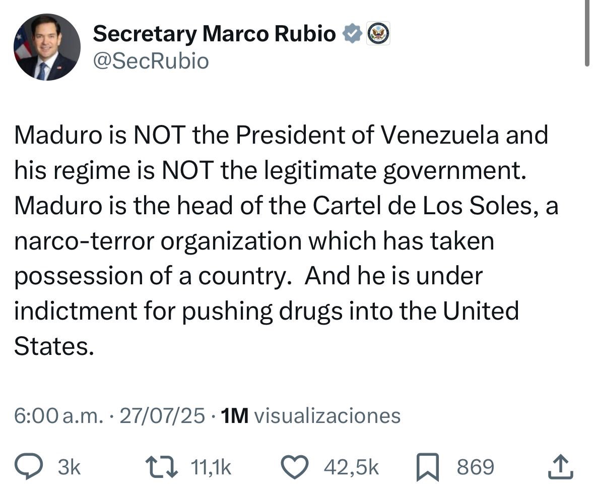 MariaFdaCabal's tweet image. Petro su pacto con el criminal Nicolás Maduro puede salir muy mal. 

No le haga más daño a Colombia con acuerdos binacionales que solo alimentan el narcotráfico y el terrorismo internacional. 

Lea lo que le dice @SecRubio