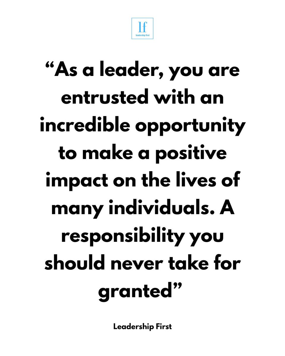 GiffordT's tweet image. As a leader, recognizing the depth of your responsibility will empower you to lead with empathy, integrity, and a genuine commitment to creating a supportive environment that allows everyone to become the very best version of themselves.
#giffordthomas