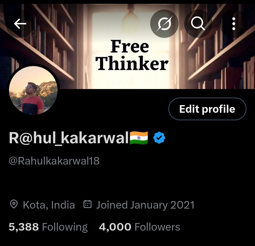 आज आप के सहयोग से 4000 फॉलोवर्स पूरे है।

यह 9 महीनो का सफर कुछ खट्टी मीठी यादों का गुलदस्ता है,

आप सब के साथ के साथ यह सफर यूं ही चलता रहे।

आप सब का बहुत बहुत आभार...

<a href="/followers/">はうはう</a> #india #SB19 #ENGvsIND #indiavsengland #BiharElections #jhalawad #zelena #trump #iran #gaza