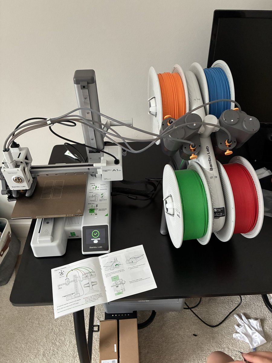 Just got this for sons birthday🔥

H/t to <a href="/Shpigford/">Josh Pigford</a> for showing the way with Bambu Labs and those awesome toys at <a href="/SuperFanToys/">Super Fantastic</a> 

If you guys have any tips on how to make it work efficiently that would be greatly appreciated!

already have two spools on the ams not loading for