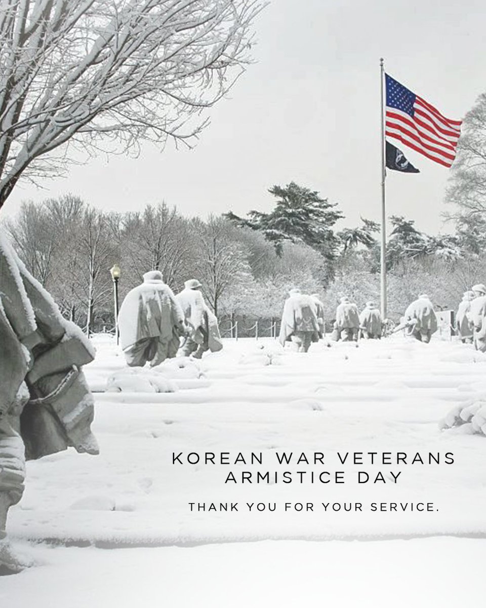 NineLineApparel's tweet image. The Korean War is often called the Forgotten War, but we will always remember and honor our Korean War veterans.
On July 27, 1953, an armistice was signed by the U.S., the People’s Republic of China, & North Korea, ending the Korean War.
National Korean War Veterans Armistice Day…