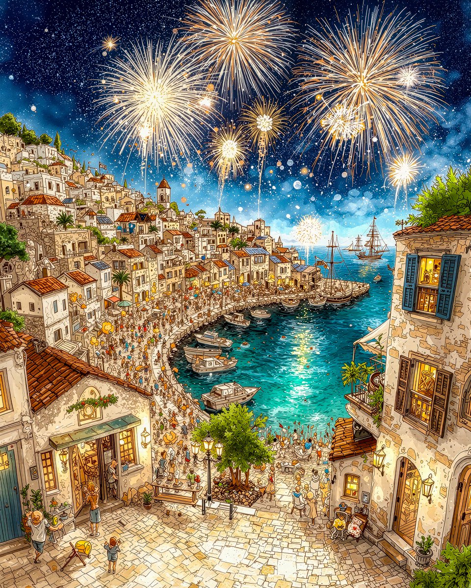 moshimoshi_ai's tweet image. 港に咲く夏の花火
Summer Blossoms Over the Harbor