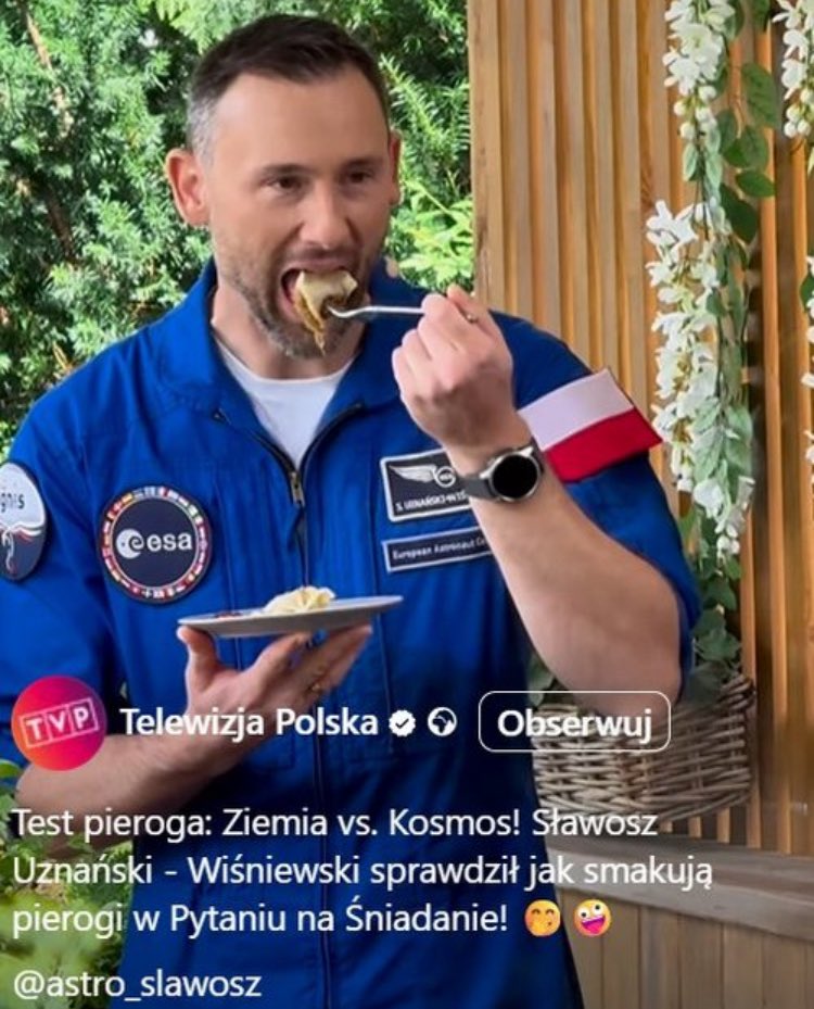 jack__sparrow5's tweet image. Pytacie po co był ten lot? Właśnie po to, żeby zjeść pieroga w TV🥹