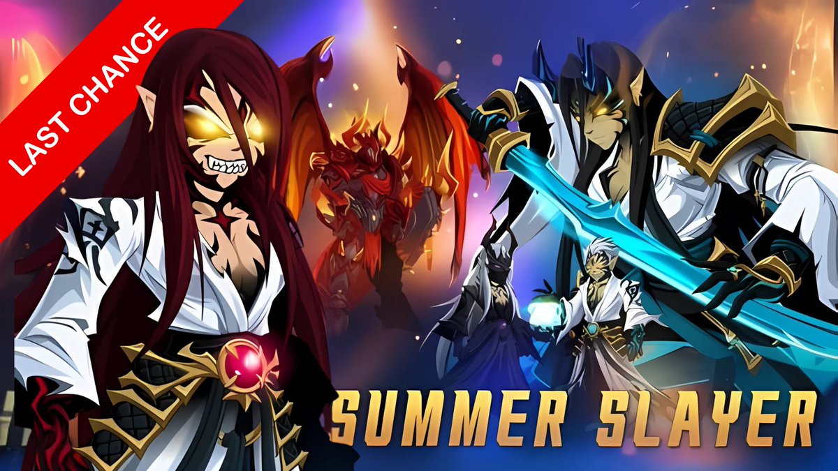 ArtixKrieger's tweet image. FINAL RESTOCK ALERT!
This is it, hero -- this is your LAST chance to grab items from the Summer Slayer LQS. Secure your gear before it disappears into legend! 
Restock happening in 5 minutes at 10am EST.
aq.com/gamedesignnote… 
#aqw
~Beleen