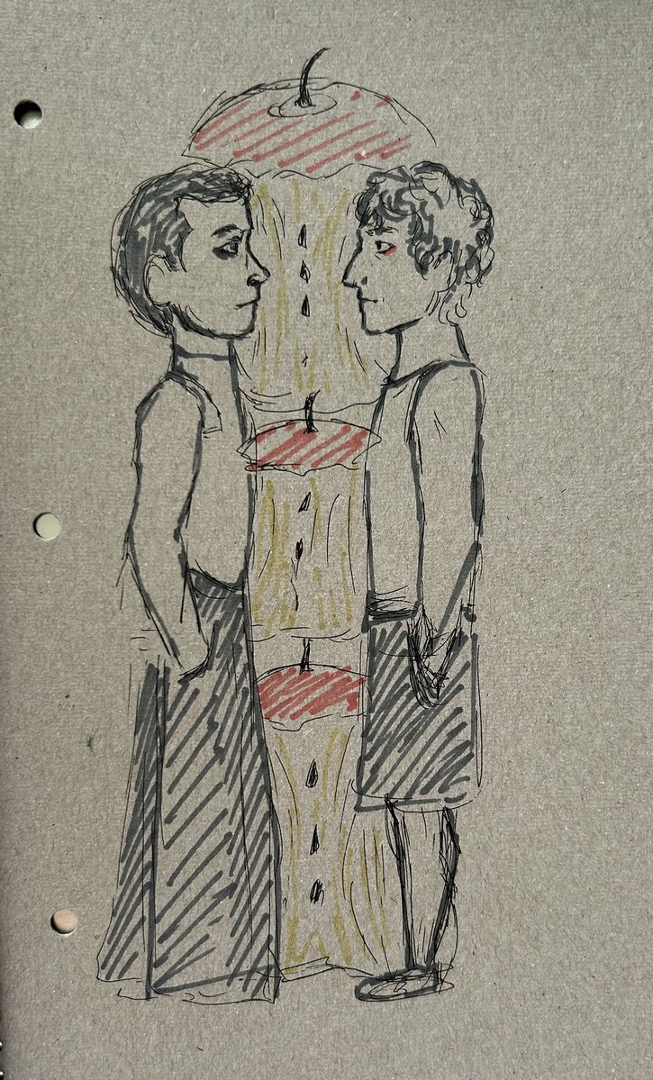 Annathema06's tweet image. Quick sketch, proportions are off but it‘s been confirmed they’re three apples tall guys
(This trend is so cute)
#cliqueart #twentyonepilots
