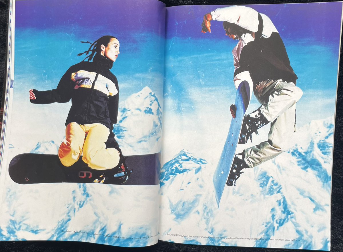 nayfun_evans's tweet image. “WHITE OUT” fashion editorial from Mixmag January 1998 issue 🏂