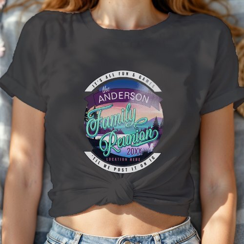 ArrayStores's tweet image. Family Reunion Mountain Lake Landscape Dk ID1126 T-Shirt #custom #reunion #group #shirt, #mountain #TShirt ArrayforCards