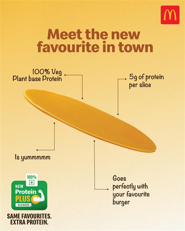 Adding 5g of protein to your fav burger.

Power-up your fav burger with the new Protein Plus Slice. Order now

#McDonaldsIndia #ProteinPlusSlice #Protein