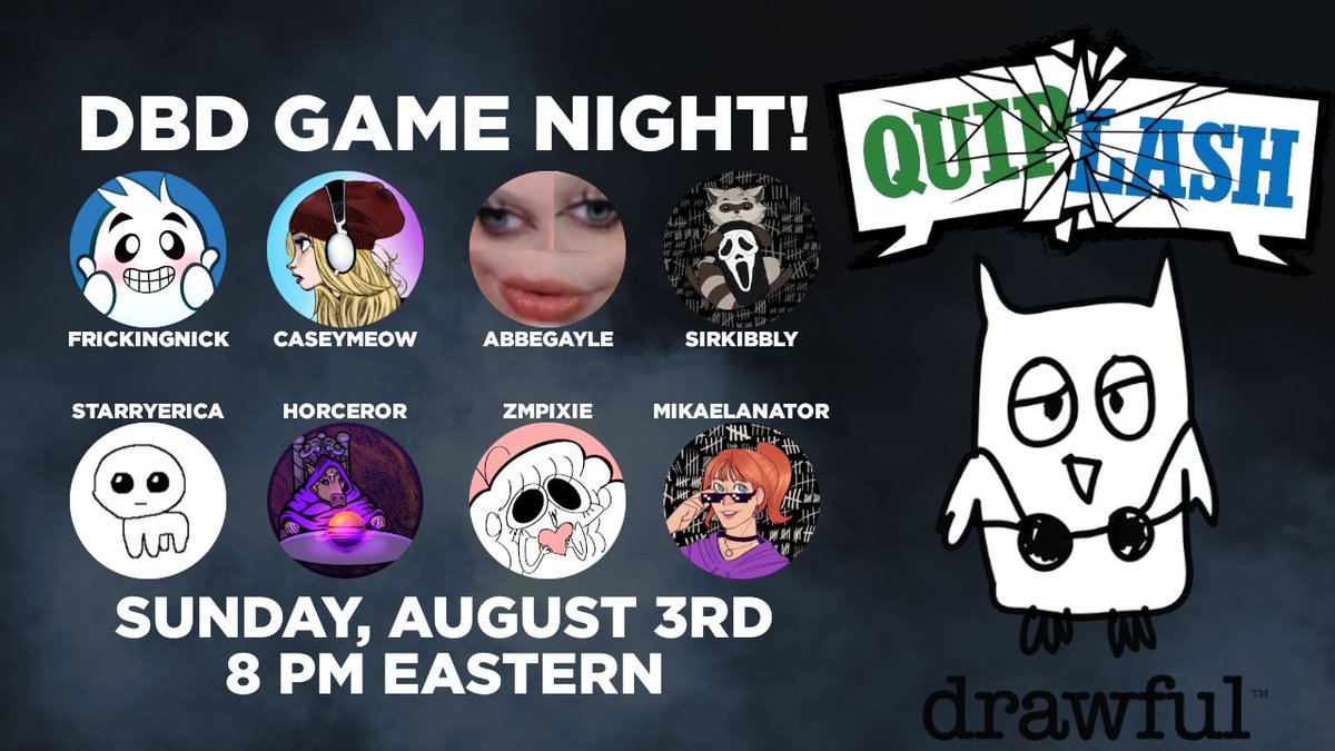 NEXT SUNDAY: Silly DBD-themed Game Night with these wonderful people!