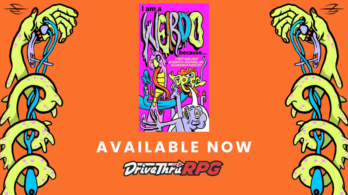 DriveThruRPG's tweet image. I am a WEIRDO because... is available now from Old Skull Publishing.
Get it here: tinyurl.com/mt4pmhkf
A party game that celebrates the WEIRDOs we all are!