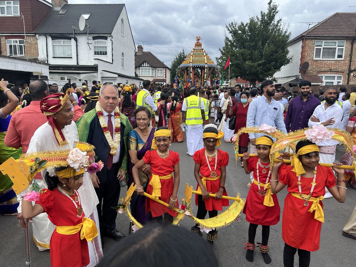 BambosMP's tweet image. A pleasure to be at the colourful Chariot Festival today organised by the Enfield Hindu Tamil Cultural Association. Thank you to Shan and his committee, everyone at the Hindu Temple Edmonton and the stewards for making this cultural event such a success