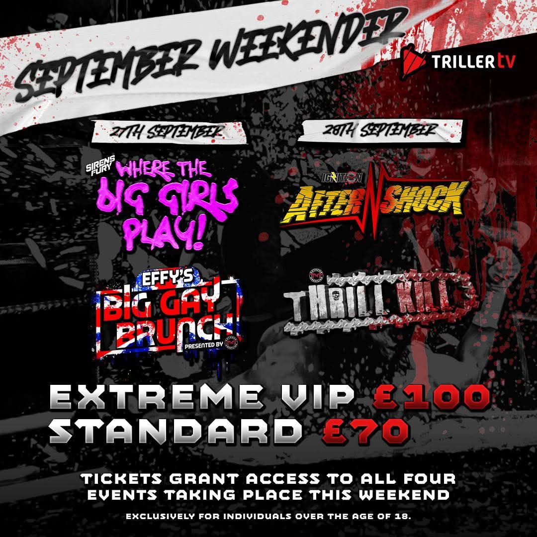 JGreenwoodRef's tweet image. A huge day for @TNTExtremeWres yesterday but we move to our massive Weekender in September!
£70 for standard tickets for 4 shows!
Or, £100 gets you 4 shows, VIP early access and photos with selected talent and I'm sure there may be a bonus match or 2 as well!
Bargain!