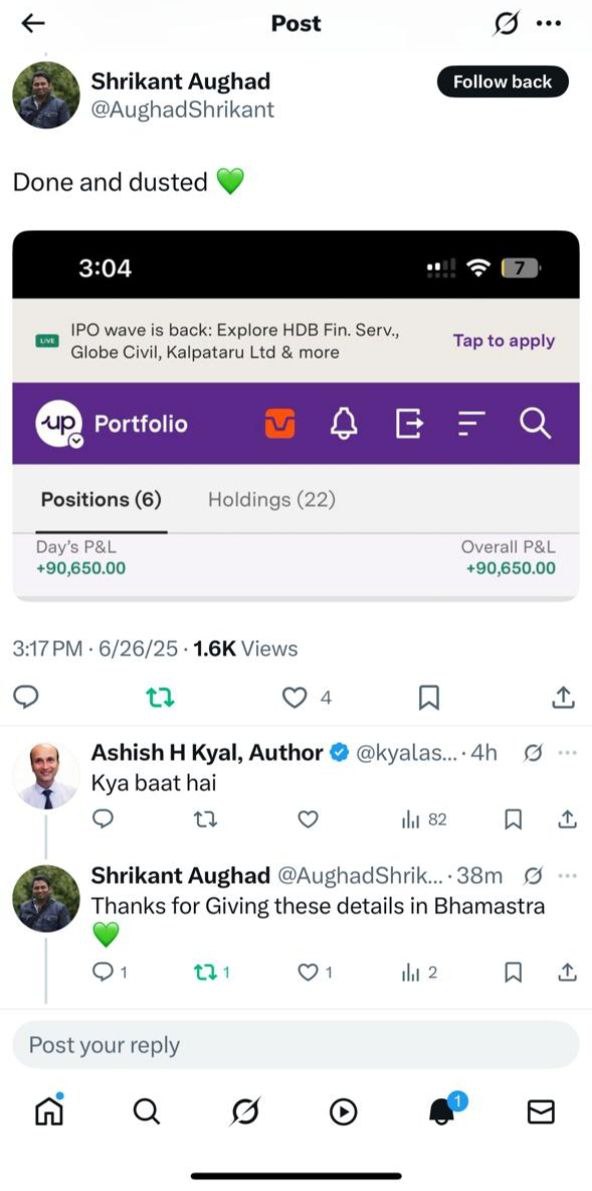 kyalashish's tweet image. Great to see stellar trades by our mentees Neeraj Malik &amp;amp; Shrikant Aughad! Proud to be shaping #Traders with simple yet powerful strategies that truly work.

Learn Options trading using precise Price Action &amp;amp; Elliott–Neo Wave: wavesstrategy.com/mentorship-form