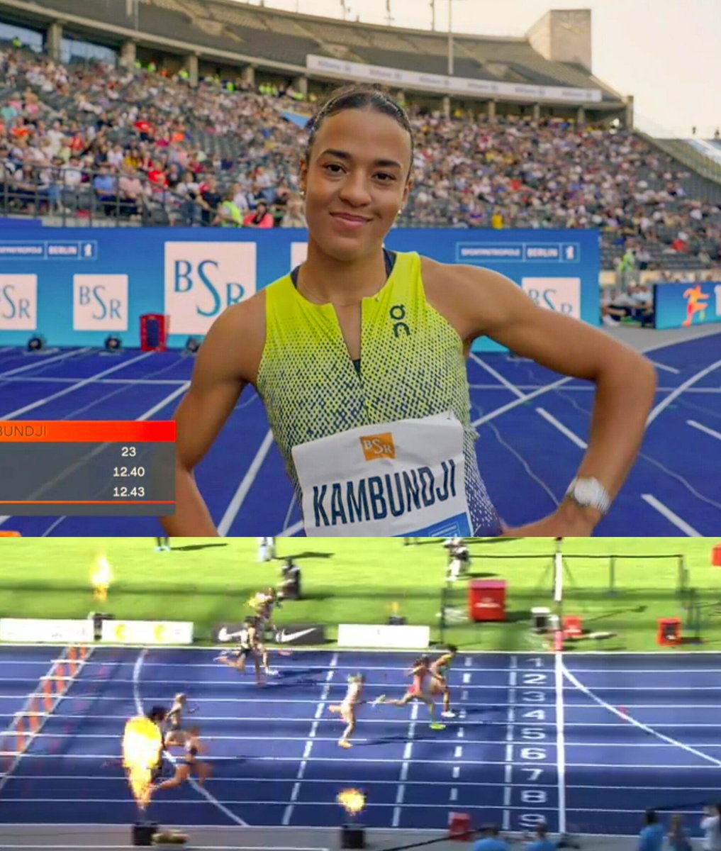 TrackGazette's tweet image. Ditaji Kambundji 🇨🇭 wins the women's 100mH at the ISTAF Berlin, clocking a time of 12.52s (0.3)!
She finished ahead of Nadine Visser 🇳🇱 who ran 12.57s and Pia Skrzyszowska 🇵🇱 in 12.72s.