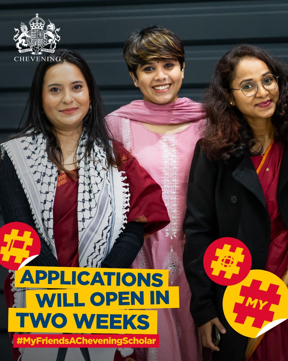 🎓 ¿Sueñas con estudiar un posgrado en el Reino Unido con todos los gastos cubiertos? 🌍
¡La beca @cheveningfcdo abre aplicaciones en 2 semanas! 
Prepárate para transformar tu futuro con una red global de líderes.
📅 Apertura: 5 de agosto
👉 Más info en chevening.org