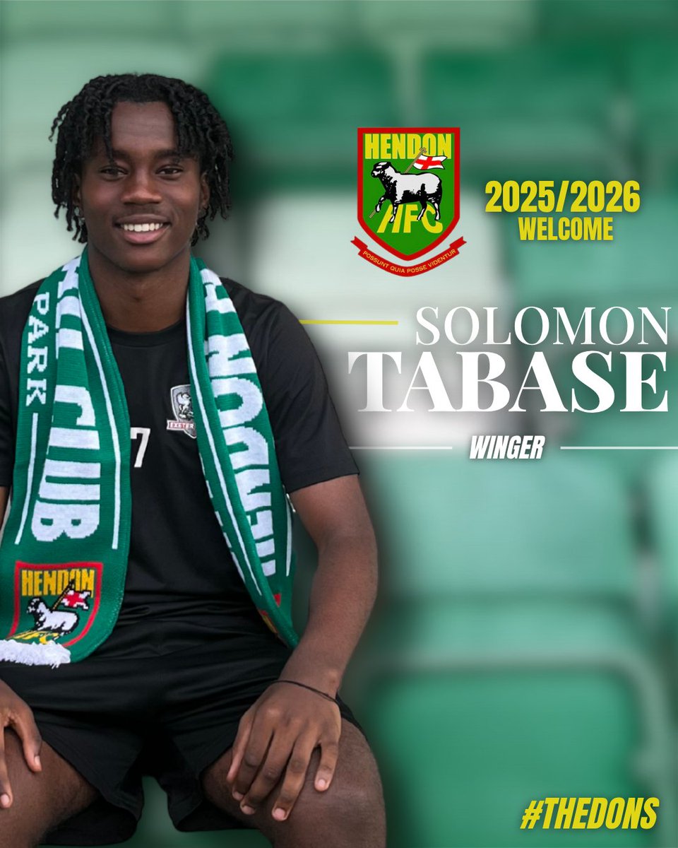 HendonFC's tweet image. ✍️ Solomon Tabase signs for the campaign!

Solomon is a quick and direct winger who joins the club from Rising Ballers FC 🔥

He has impressed on trial this summer and we’re excited to see what Solomon can bring to the club!

Welcome Solomon! 💚

Solomon’s kit is now available to…