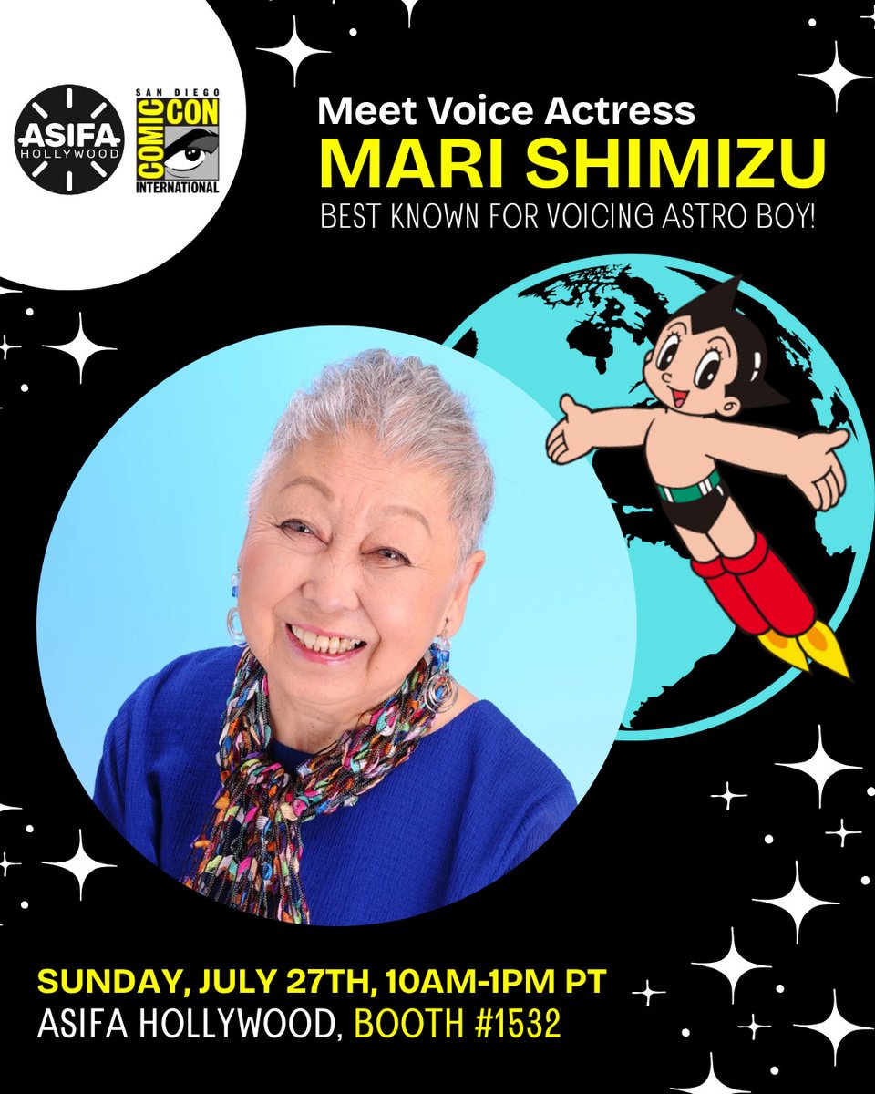 ASIFAHollywood's tweet image. Meet Voice Actress, Mary Shimizu (best know for voicing ASTRO BOY!) at the ASIFA-Hollywood Booth #1532, TODAY, July 27th from 10am-1pm at San Diego Comic Con!
#sdcc #maryshimizu #signing #asifahollywood
