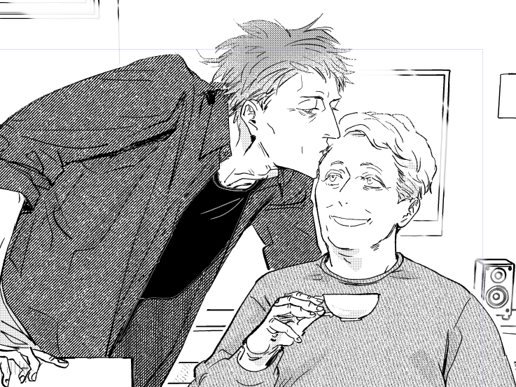 AraigumaSha's tweet image. In Japan, the weekend is almost over and Monday is just around the corner, so I'll share this old man as a consolation.
The two people in the second repost ended up like this on Skeb.