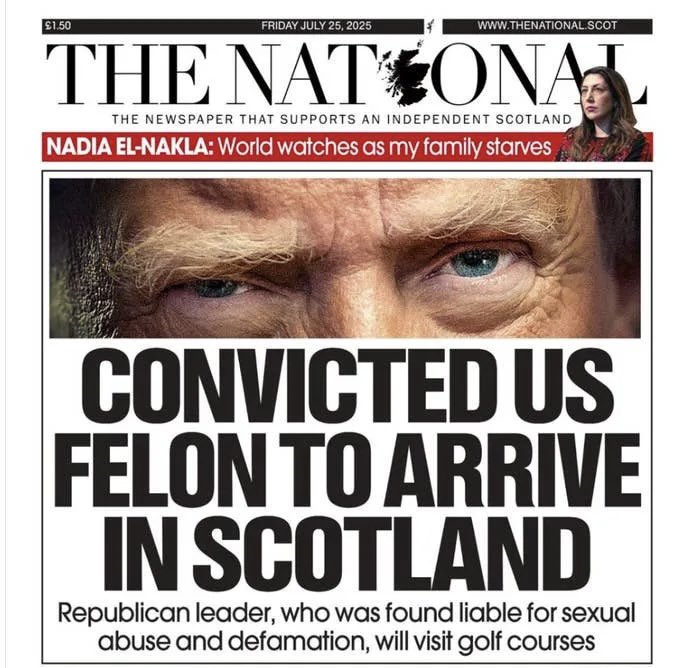 Restoring America’s standing in the world? Looks like Scotland doesn’t much like him either…