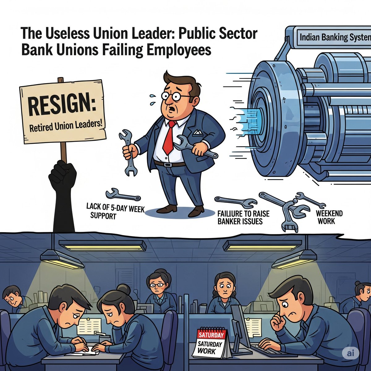 PSBPunch's tweet image. Day-173
As i decided i will keep tweeting for #5days_Banking 
Untill it get implemented .
आज से मेरा डेली का काम रहेगा ।
नहीं हो पा रहा #5DayBanking तो गद्दी छोड़ो और किसी और को मौका दो प्रिय @ChVenkatachalam और सभी रिटायर्ड बैंक के नेता।
#fivedays
 #5daysbanking
 @ChiefIba…