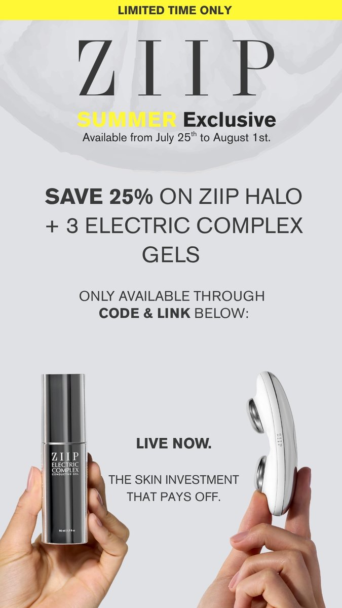 Rachel | Family Lifestyle Cornwall (@rachelbustin) on Twitter photo Ad| Fantastic Offer: 25% off the ZIIP HALO + 3 FREE Electric Complex Gels.
PLUS an EXTRA 10% OFF usingĀ my discount code: BUSTIN
The offer is live NOW until August 1st! <a href="/ziipbeauty/">ZIIP BEAUTY</a>
Shop - go.shopmy.us/p-21865085 Ad| Fantastic Offer: 25% off the ZIIP HALO + 3 FREE Electric Complex Gels.
PLUS an EXTRA 10% OFF usingĀ my discount code: BUSTIN
The offer is live NOW until August 1st! <a href="/ziipbeauty/">ZIIP BEAUTY</a>
Shop - go.shopmy.us/p-21865085