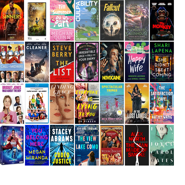 MaynardLibrary's tweet image. This week the Maynard Public Library has 110 new books and 19 new movies. New items include Sinners, Snow White, Till Summer Do Us Part, Culpability, Fallout, The Enchanted Greenhouse, The Monkey, Call the Midwife, Cleaner, and The List. wowbrary.org/nu.aspx?p=3972…