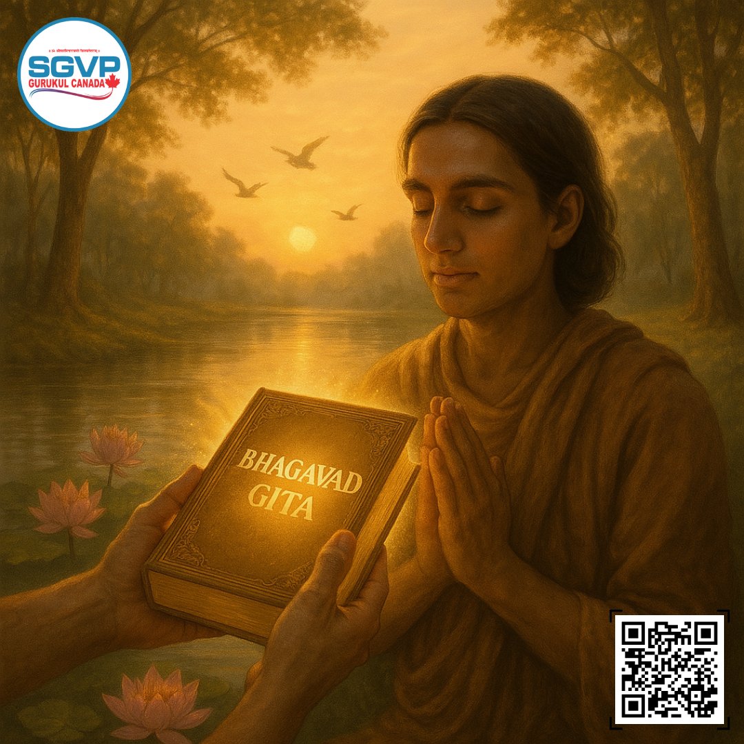 A single book can change a life. For just $10, you can give the timeless wisdom of the Bhagavad Gita to someone who has never owned one. Be the reason someone finds peace and direction today. #GiftAGita
Donate here: sgvp.ca/activities/boo…

#GiftAGita #BhagavadGita #WisdomForLife