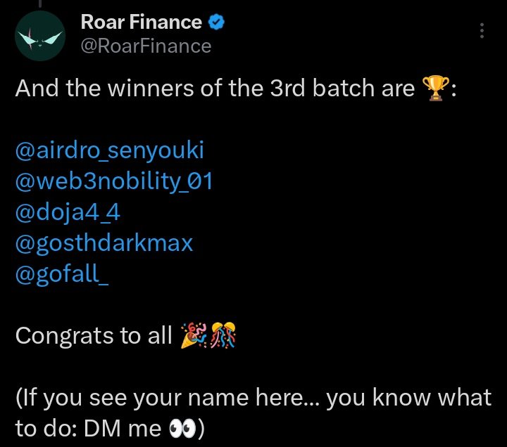 Web3Nobility_01's tweet image. Finally won 0.03% ๐๐.. Wasn't easy but it was quite amazing. Will definitely grind for more points and the NFT.
Special Appreciation to @Godreignsofweb3 for showing me this massive Product on the Hyperliquid Chain.
@RoarFinance Really need the NFT thou ๐๐ฅบ... How do i goโฆ