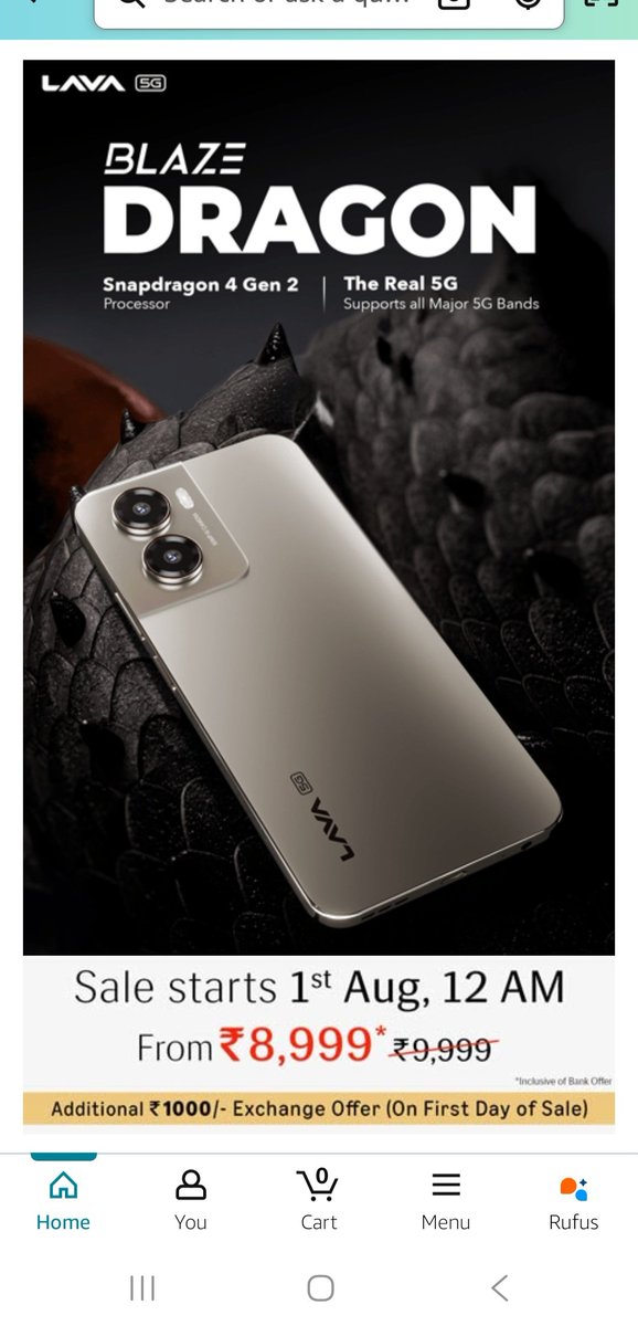 #BlazeDragon5G <a href="/LavaMobile/">Lava Mobiles</a>