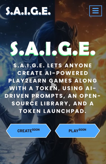 S.A.I.G.E. platform interface showing AI-powered game creation options