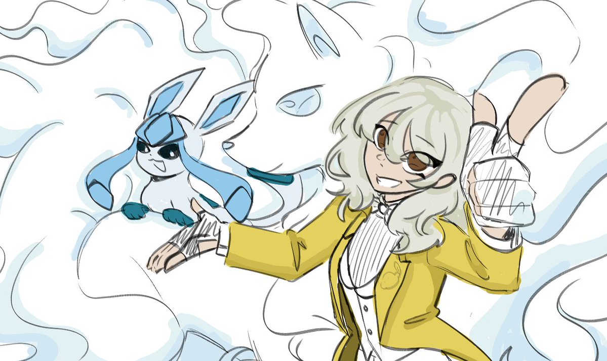 Lemondytart's tweet image. I think I like ice types (mostly these two) 

#PokemonUNITE #sketch #glaceon