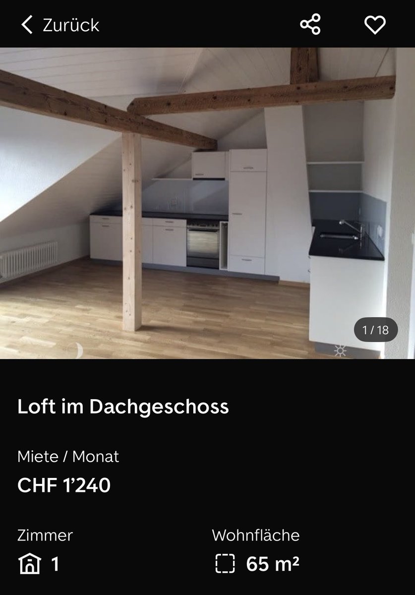 julian_liniger's tweet image. My old apartment is on the market again.👀
In 2020, the monthly rent was $1‘000 flat.
Now it cost $1‘240, that‘s a +25% increase.
The exact same apartment, just older.🤦♂️
Your living cost is up 25% anon.
Did your salary go up 25% though?🤔
Meanwhile, Bitcoin 10x‘d.