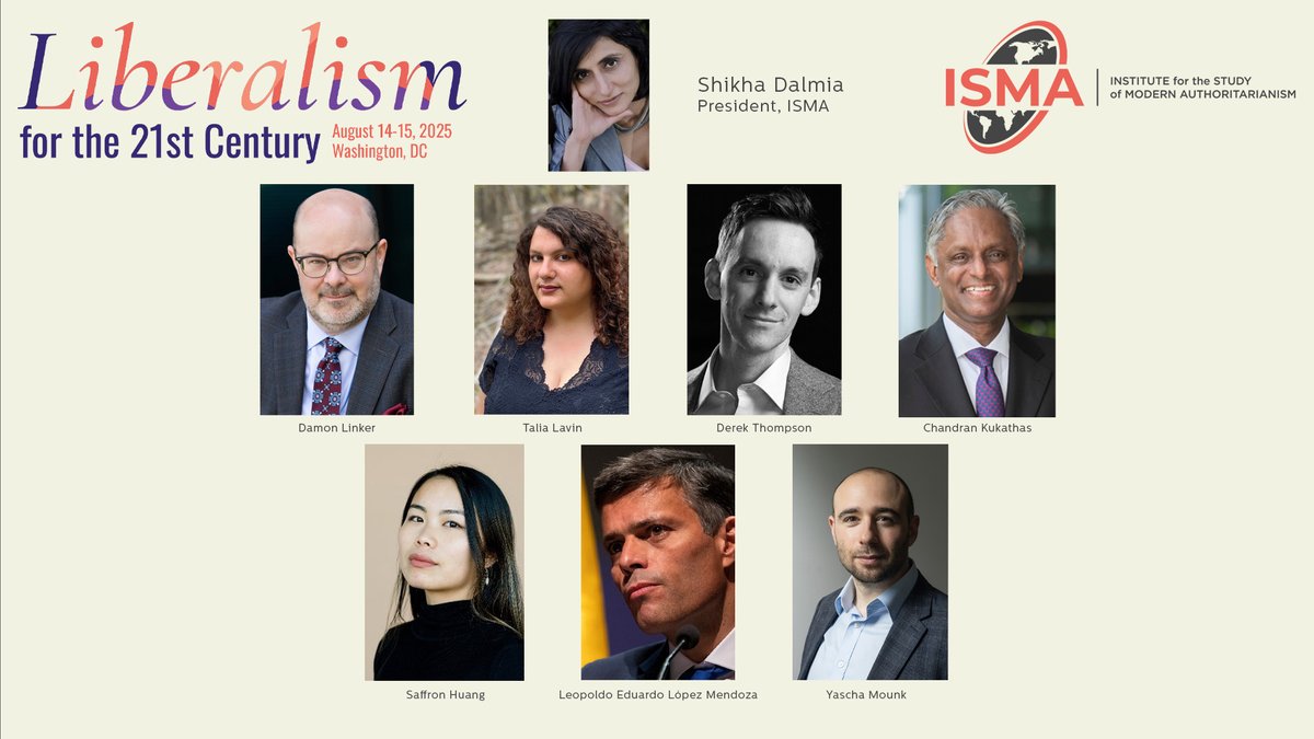 The UnPopulist (@unpopulistmag) on Twitter photo LibCon2025, convened by <a href="/ismapolicy/">ISMA</a>, is around the corner.
Register to hear from the following fantastic speakers—including <a href="/DamonLinker/">Damon Linker</a>, <a href="/DKThomp/">Derek Thompson</a>, <a href="/saffronhuang/">Saffron Huang</a>, <a href="/leopoldolopez/">Leopoldo López</a>, <a href="/Yascha_Mounk/">Yascha Mounk</a>—and many others as well!
Go here: form.jotform.com/251499093035158 LibCon2025, convened by <a href="/ismapolicy/">ISMA</a>, is around the corner.
Register to hear from the following fantastic speakers—including <a href="/DamonLinker/">Damon Linker</a>, <a href="/DKThomp/">Derek Thompson</a>, <a href="/saffronhuang/">Saffron Huang</a>, <a href="/leopoldolopez/">Leopoldo López</a>, <a href="/Yascha_Mounk/">Yascha Mounk</a>—and many others as well!
Go here: form.jotform.com/251499093035158