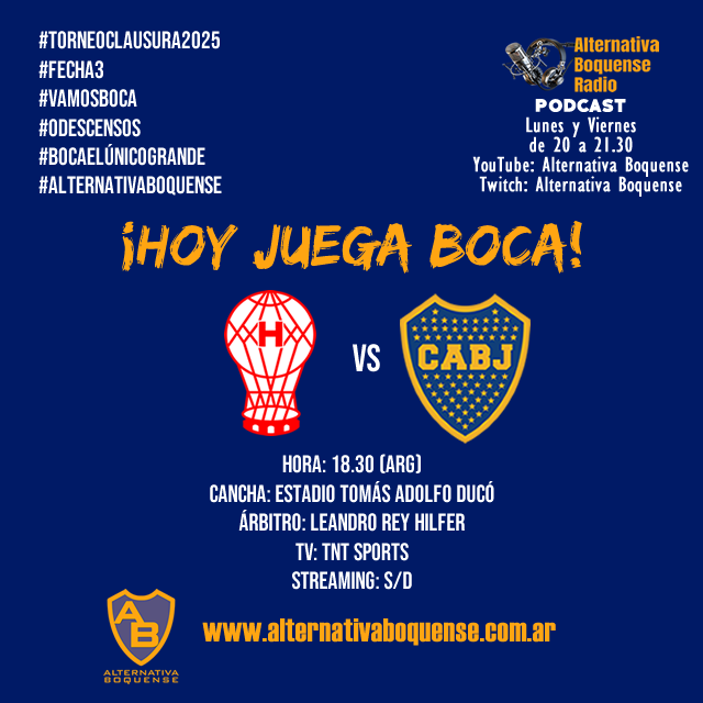 alter_boquense's tweet image. #TorneoClausura2025 #HoyJuegaBoca y vista a Huracán por la #Fecha3

#BocaJuniors #VamosBoca #CrespiEsBoca #LaBombonera #LaBocaConCrespi #BocaElÚnicoGrande #FellowMe #0Descensos #Lubrimota #HerramientasMota #mota 

alternativaboquense.com.ar/torneo-clausur…