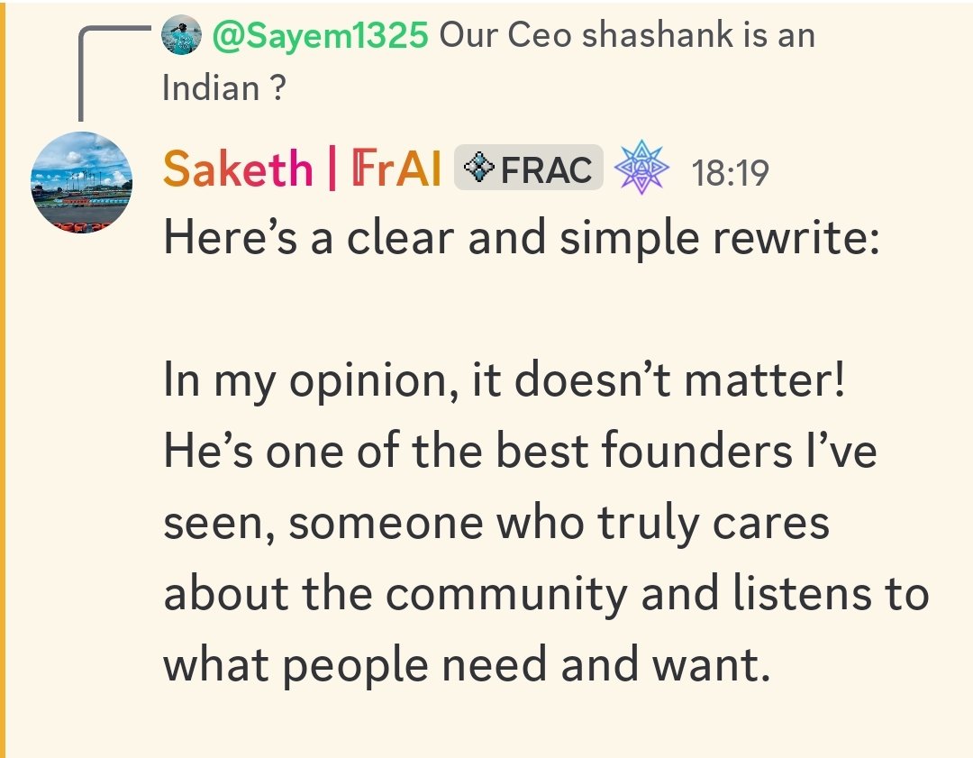 SayemChowd33356's tweet image. 🚨 @FractionAI_xyz CEO @0xshai is an Indian!

If we look at all the previous Indian projects, we will see that all the projects have cheated the community! For example: $Edgen, $Gpu etc

Plz, I request @0xshai to ensure that it does not scam with us like previous Indian projects.