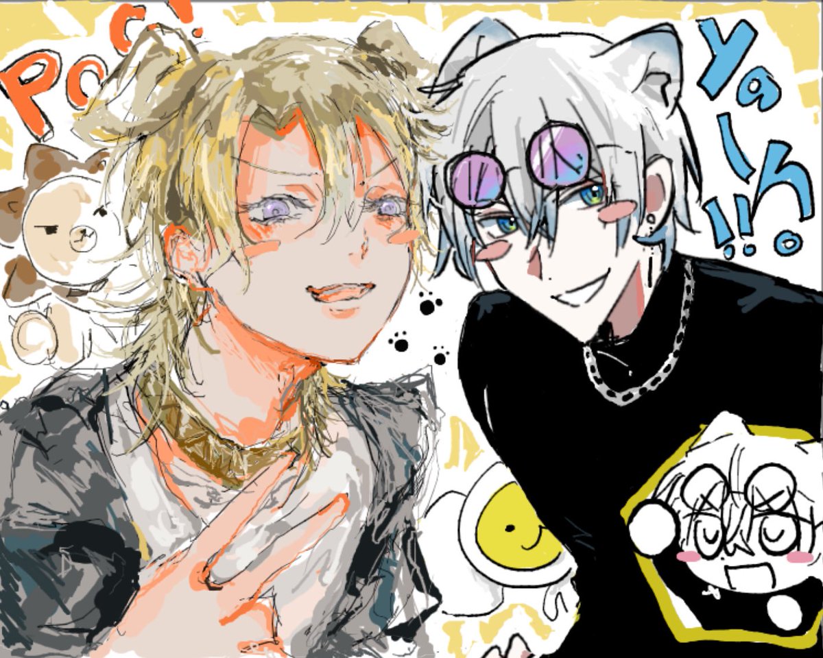 sihz_1's tweet image. 絵チャで合作❤️‍🔥
💳🕶/@comugiwa 

#drawluca #kaepix
