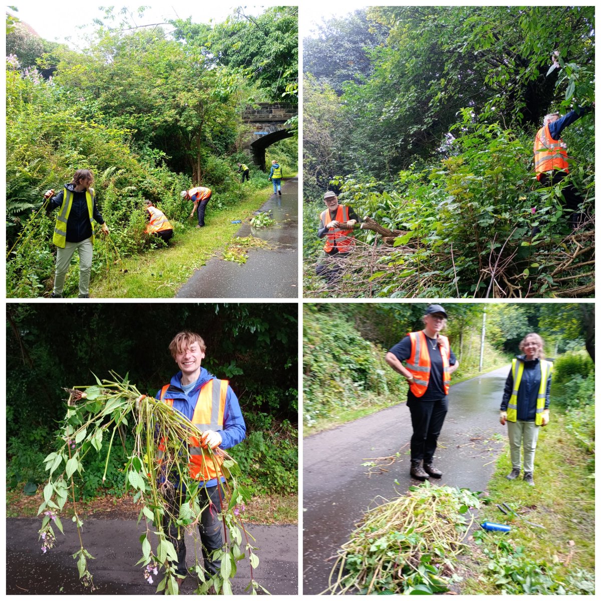 WOLCT's tweet image. As the morning rain cleared, our weekend volunteers were out giving St Marks and Redbraes some attention. We dug out the relentless grass amongst the Redbraes cobbles, cutback vegetation, did some path resurfacing, and attacked two large stands of Himalayan Balsam. Thanks folks!