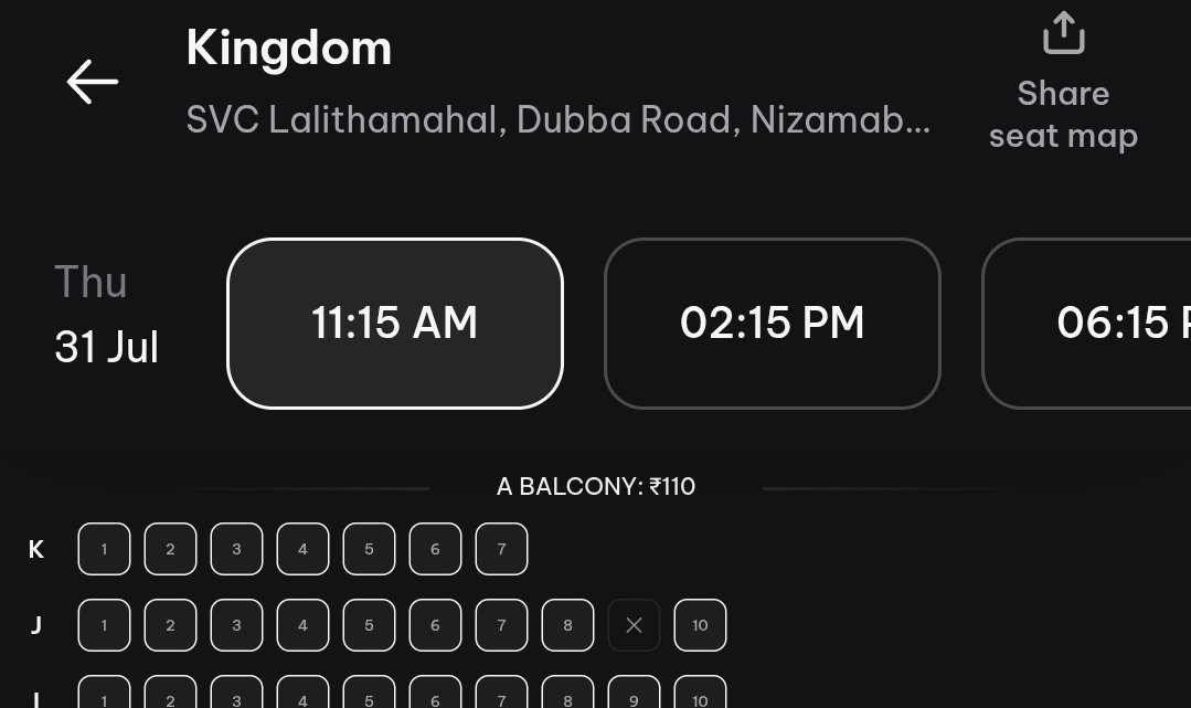 Celluloid_Folio's tweet image. Nizamabad vasiyooo..
#Kingdom bookings opened in Lalithamahal 💥
Normal rates only 🕺