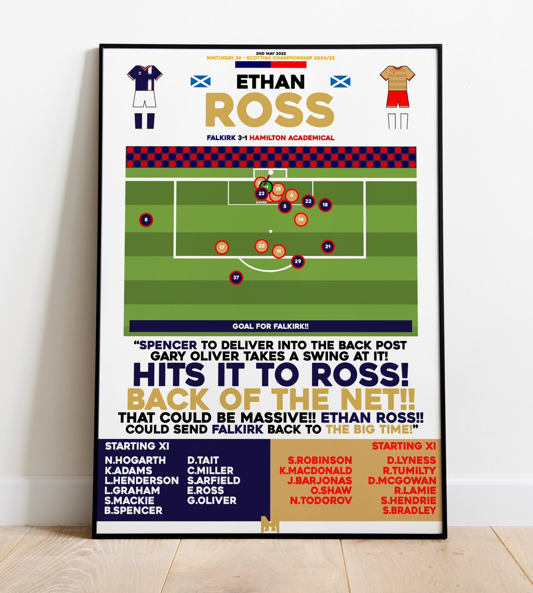 MezzalaDesigns's tweet image. 🔵FALKIRK PRINTS🔵
Remember some iconic moments in Bairns History with our Falkirk Prints🏴🏆
CODE: ‘BIRTHDAY’ for 20% OFF All Items✅
➡️mezzaladesigns.co.uk/collections/fa…
#FalkirkFC @Falkirkdaft @RyanCalum76 @DrewMcPherson76 @rwest1998