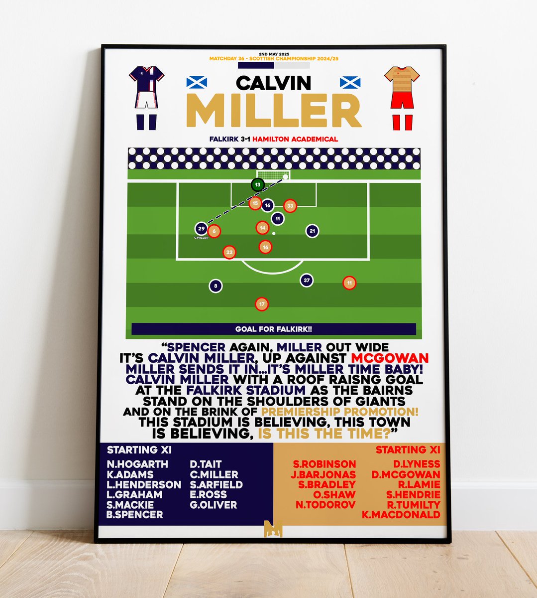 MezzalaDesigns's tweet image. 🔵FALKIRK PRINTS🔵
Remember some iconic moments in Bairns History with our Falkirk Prints🏴🏆
CODE: ‘BIRTHDAY’ for 20% OFF All Items✅
➡️mezzaladesigns.co.uk/collections/fa…
#FalkirkFC @Falkirkdaft @RyanCalum76 @DrewMcPherson76 @rwest1998