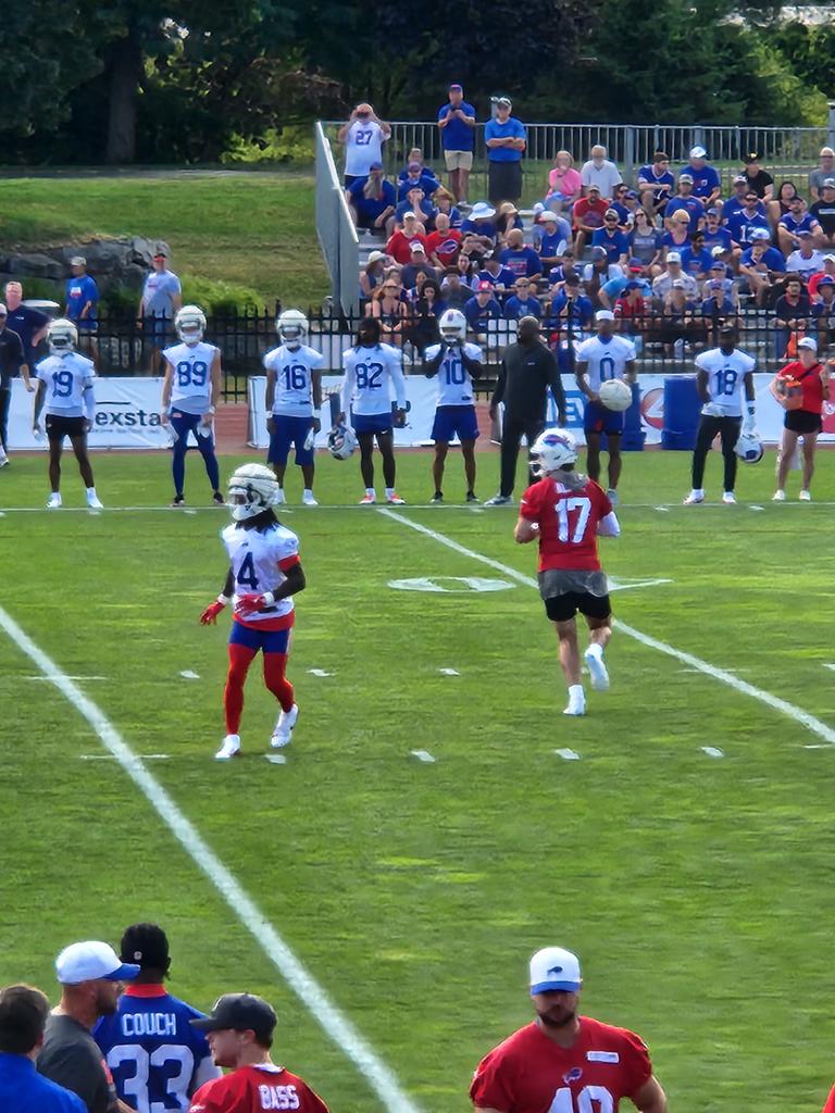 CoasterRoadTrip's tweet image. Josh and James Cook out on the practice field. Go Bills!