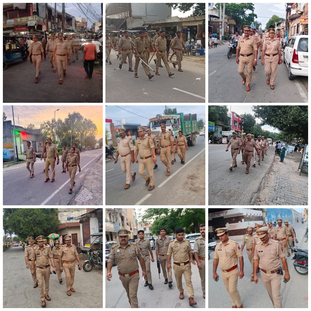 meerutpolice's tweet image. वरिष्ठ पुलिस अधीक्षक मेरठ के निर्देशन में #MeerutPolice द्वारा थाना क्षेत्रों में प्रमुख स्थानों, बाजारों व मार्गों पर पैदल गश्त कर आमजन में सुरक्षा की भावना मजबूत की गई। कानून-व्यवस्था बनाए रखने हेतु यह अभियान निरंतर जारी रहेगा। #UPPolice #Patrolling